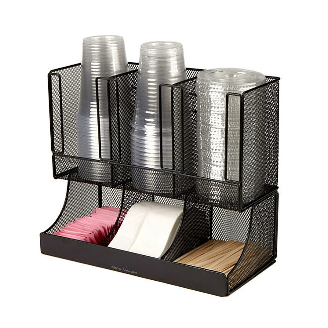 Mind Reader Flume 6-Compartment Coffee Condiment and Cup Organizer