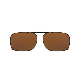 Haven ClipOn Sunglasses, Rectangle 1 Black 52 Amber Anti-Reflective Coating