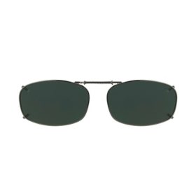 Haven ClipOn Sunglasses, Rectangle 5 Gun Metal 54 Gray Anti-Reflective Coating
