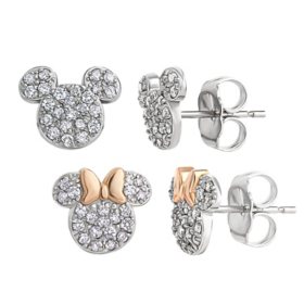 Disney Diamond Earrings in 14K White Gold