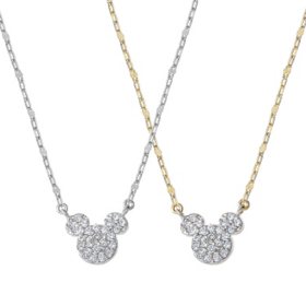 Disney 0.23 CT. T.W. Diamond Mickey Mouse Necklace in 14K Gold