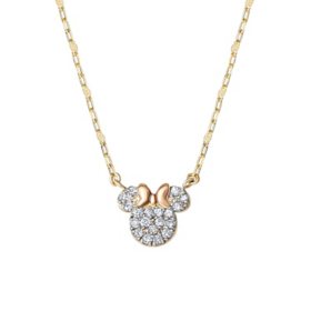 Disney 0.19 CT. T.W. Diamond Minnie Mouse Necklace in 14K Gold