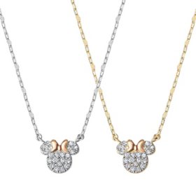 Disney 0.19 CT. T.W. Diamond Minnie Mouse Necklace in 14K Gold