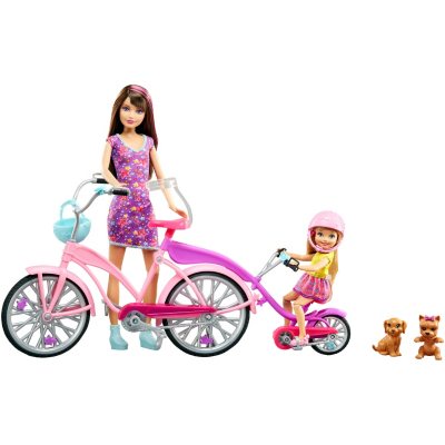 barbie sisters cycling fun with bikes and scooter