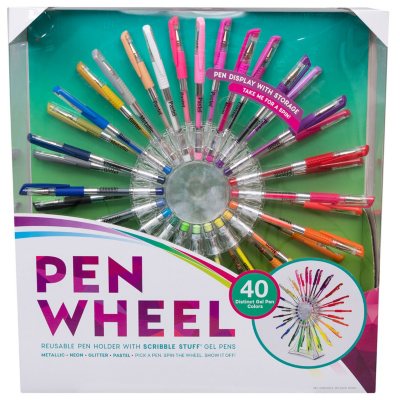 Scribble Stuff Pen Wheel Reusable Pen Display - 40 ct Gel Pens - Sam's Club