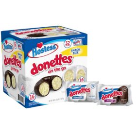 Hostess Donettes Variety Pack Donuts, Snack Size, 1.5 oz., 32 pk.