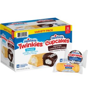 Hostess Twinkies & Cupcakes Variety Pack Snack Cakes, 32 pk.