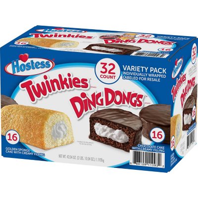 Hostess Twinkies & Cupcakes (16 Twinkies & 16 Cupcakes), Individually  Wrapped, 32 Total