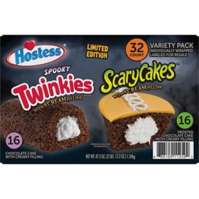 Hostess ScaryCakes Cupcakes and Chocolate Cake Twinkies Variety Pack 32 pk.