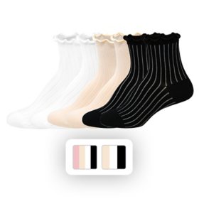 Hue Women's 6-Pack Sheer Rib Ankle Sock