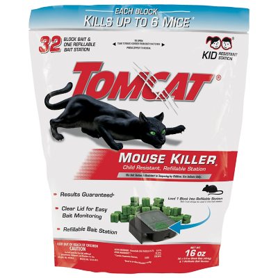 Tomcat Mouse Killer Child-Resistant Refillable Station - 32 0.5-oz. Refills  - Sam's Club