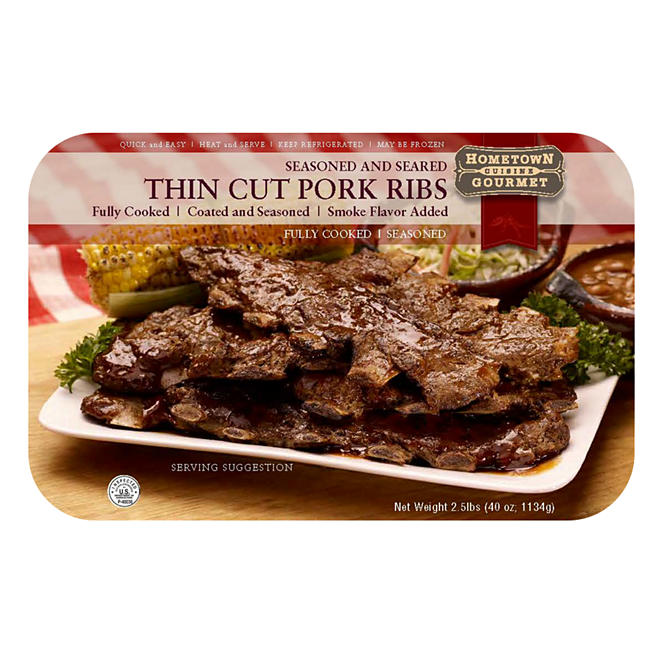 Hometown Gourmet Thin Cut Pork Ribs (2.5 lbs)
