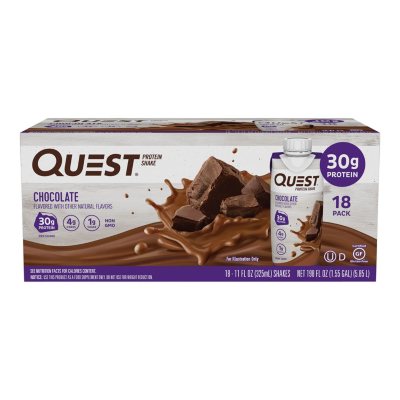 Quest Protein Shake Chocolate, 30g (18 ct.) Sam's Club