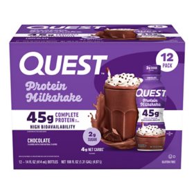 Quest 45g Chocolate Protein Milkshake 14 fl. oz., 12 pk.