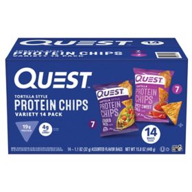 Quest Tortilla-Style 19g Protein Chips, Variety Pack, 14 ct.