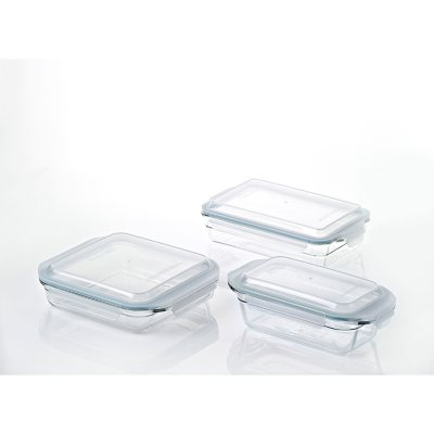 Glasslock 6-Piece 2 Cup Rectangle Container Set