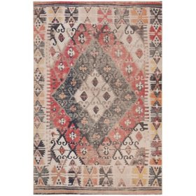 Montage Collection Rug - Rust and Multi, 5'1" x 7'6"