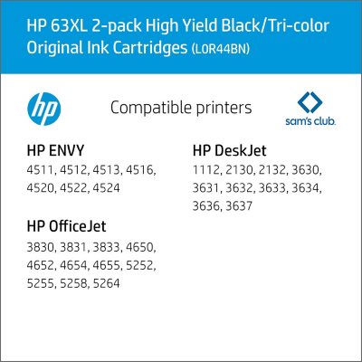 2PK Color Ink Cart Compatible with HP 63XL for OfficeJet 4650 4652 4654 4655 