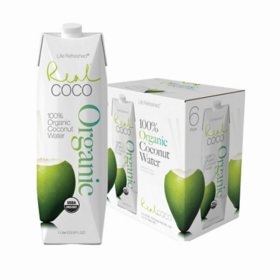 Real Coco Organic Coco Water 1L,  6 pk.