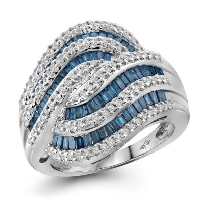 diamond ring blue sterling swirl ct silver samsclub