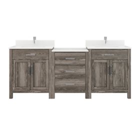 Studio Bathe Katie 84-inch Bathroom Vanity with Power bar and Drawer Organizer, Multiple Colors