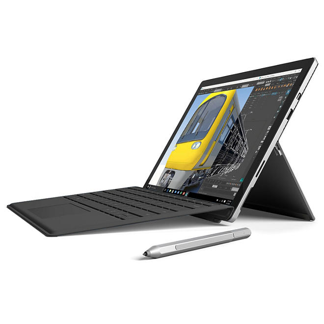 Microsoft Surface Pro 4 i7 Bundle: 12.3" Touchscreen with Intel Core i7 Processor, 16GB Memory, 256GB SSD Hard Drive, Surface Pen, Black Type Cover, Windows 10 Pro 