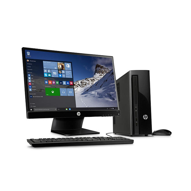 HP Slimline Desktop Bundle with 23” Monitor HP410-017CB, Intel i3, 8GB Memory, 1TB Hard Drive, Windows 10