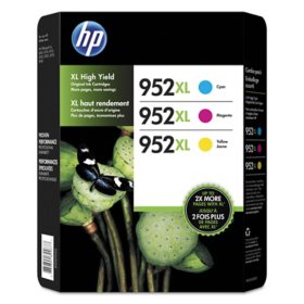 HP 952XL High Yield Original Ink Cartridges, Cyan/Magenta/Yellow, 3 Pack