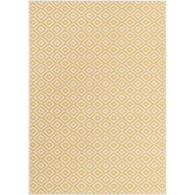 Jill Zarin Costa Rica Outdoor Rug:- Yellow Ivory, 5'3' x 8'