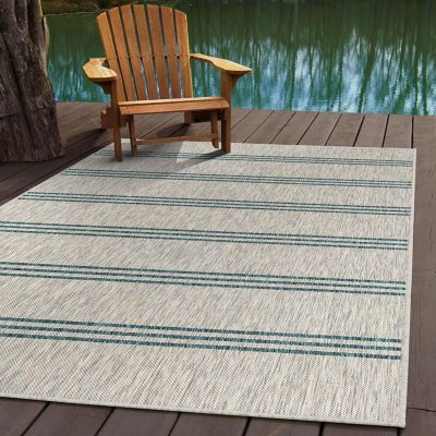 Jill Zarin Anguilla Outdoor Rug:- Light Gray, 9' x 12'