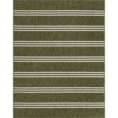 Jill Zarin Anguilla Outdoor Rug:- Green, 7'10' x 10'