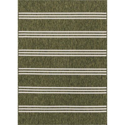 Jill Zarin Anguilla Outdoor Rug:- Green, 5' 3' x 8'