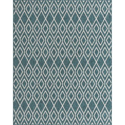 Jill Zarin Turks and Caicos Outdoor Rug:- Teal, 7'10' x 10'