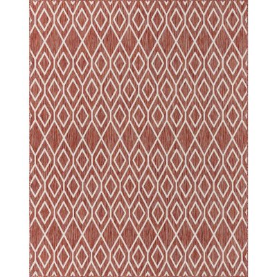 Jill Zarin Turks and Caicos Outdoor Rug:- Rust Red, 7'10' x 10'