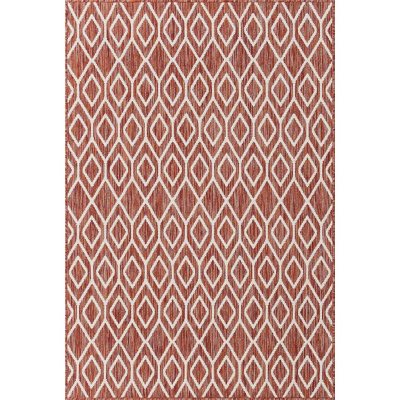 Jill Zarin Turks and Caicos Outdoor Rug:- Rust Red, 4' x 6'