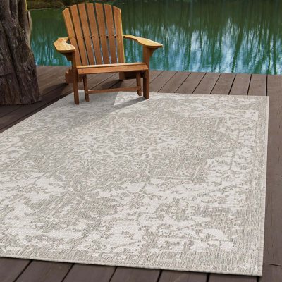 Jill Zarin Costa Rica Outdoor Rug:- Gray, 9' x 12'