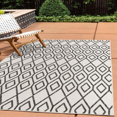 Jill Zarin Turks and Caicos Outdoor Rug:- Ivory, 9' x 12'