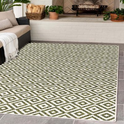 Jill Zarin Costa Rica Outdoor Rug:- Green, 9' x 12'