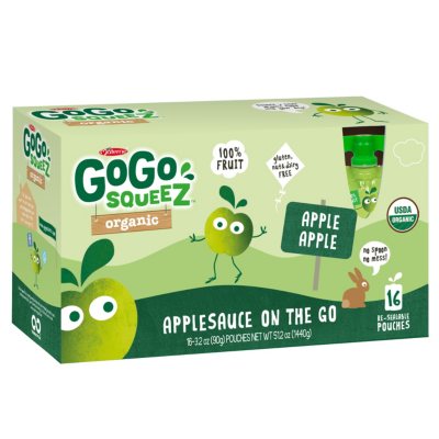 GoGo SqueeZ Organic Applesauce (3.2 oz. pouches, 16 ct.) Sam's Club
