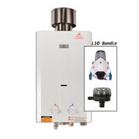 Eccotemp L10 Portable Outdoor Tankless Water Heater with EccoFlo Pump, Strainer and Shower Set