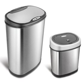 Rubbermaid 12.4 gal. Premier Series IV Step-On Trash Can with Stainless Steel Lid, Gray