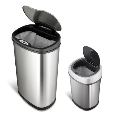 Nine Stars Sensor Trash Cans, Stainless Steel 13.2 gal./3.2