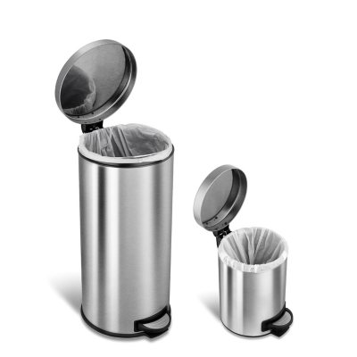 Nine Stars Combo 7.9 and 1.3 Gallon Step On Trash Can, Stainless 