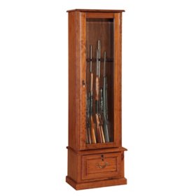 8-Gun Fully Locked Cabinet With Solid Wood Finish