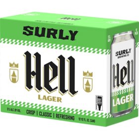 Surly Hell Lager Beer, 12 fl. oz. can, 12 pk.