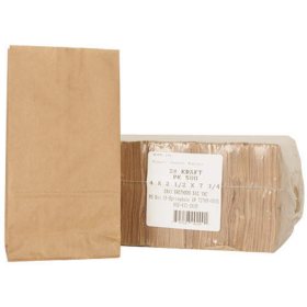 Duro Brown Paper Bag, 2# Kraft Bags (500 ct.)