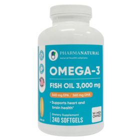 Pharma Natural Omega-3 Plus Softgels  60 ct., 2 pk.