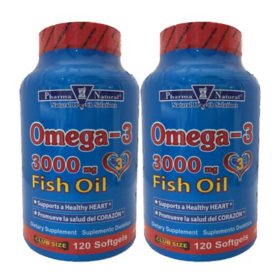 Pharma Natural Omega-3 Plus Softgels  60 ct., 2 pk.