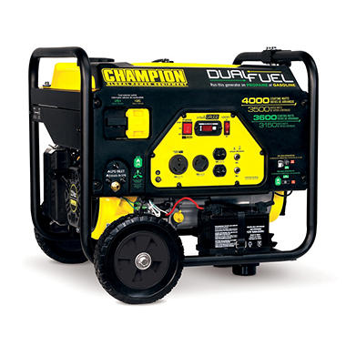 Champion 3500W / 4000W Dual-Fuel (Gasoline/Propane) Electric Start Portable Generator