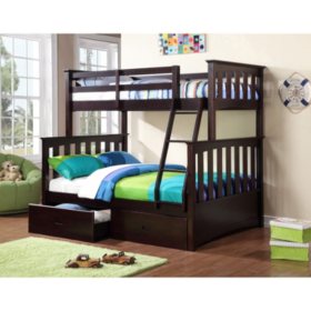 Newbury Twin Over Full Bunk Bed With Under The Bed Storage Drawers